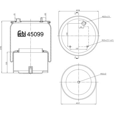 FEBI BILSTEIN 45099 Luftfederungssackel - Hinterachse FEBI BILSTEIN 45099 Luftfederungssackel - Hinterachse