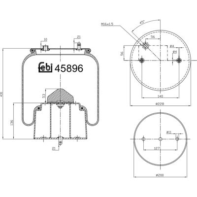 FEBI BILSTEIN - 45896 - für SCANIA - Luftfeder FEBI BILSTEIN - 45896 - für SCANIA - Luftfeder