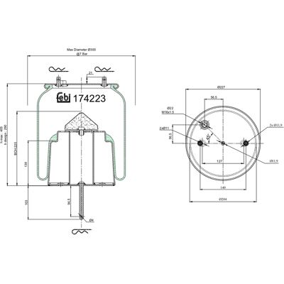 FEBI BILSTEIN 174223 Hinterachse Luftfederbalg FEBI BILSTEIN 174223 Hinterachse Luftfederbalg