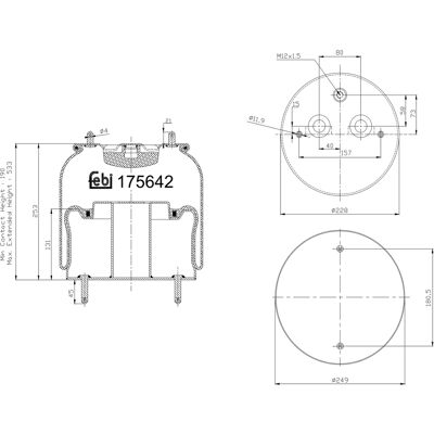FEBI BILSTEIN 175642 Luftfederbalg - Luftfederung FEBI BILSTEIN 175642 Luftfederbalg - Luftfederung
