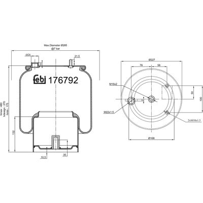FEBI BILSTEIN - 176792 - DAF CF85 - Air suspension bellows FEBI BILSTEIN - 176792 - DAF CF85 - Air suspension bellows