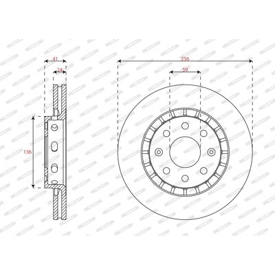 FERODO - DDF3054C - Aveo/Kalos 3/5 Türen - 256mm - Bremscheibe FERODO - DDF3054C - Aveo/Kalos 3/5 Türen - 256mm - Bremscheibe