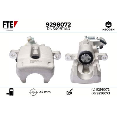 FTE 9298072 Aluminium-Bremssattel hinten links - Bremsenteil FTE 9298072 Aluminium-Bremssattel hinten links - Bremsenteil