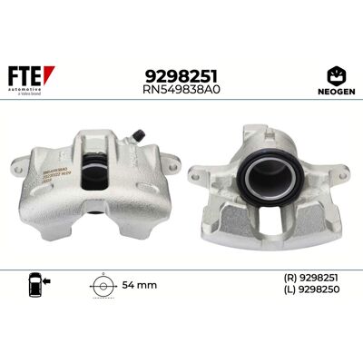 FTE 9298251 Bremssattel - Vorn rechts, Grau, Ohne Befestigung FTE 9298251 Bremssattel - Vorn rechts, Grau, Ohne Befestigung