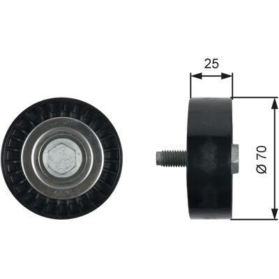 Gates Umlenk-/führungsrolle, Keilrippenriemen Drivealign® T36323 Für Citroën Dodge Chrysler Jeep Peugeot Lancia Mitsubishi Suzuki Gates Umlenk-/führungsrolle, Keilrippenriemen Drivealign® T36323 Für Citroën Dodge Chrysler Jeep Peugeot Lancia Mitsubishi Suzuki