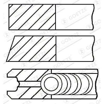 Goetze Motor Kolbenringensatz - Zylinder 79,5mm Übermaß 0,5mm Goetze Motor Kolbenringensatz - Zylinder 79,5mm Übermaß 0,5mm