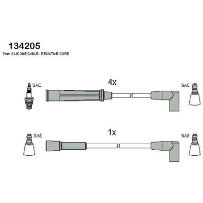 Hitachi 134205 Zündkabelsatz - Opel Kadett E Hitachi 134205 Zündkabelsatz - Opel Kadett E
