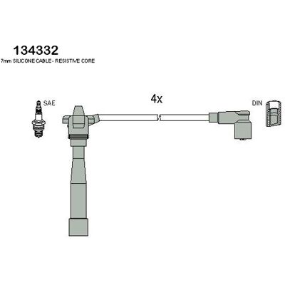 Hitachi 134332 Zündkabelsatz - Fiat Punto Y Lancia Y Hitachi 134332 Zündkabelsatz - Fiat Punto Y Lancia Y