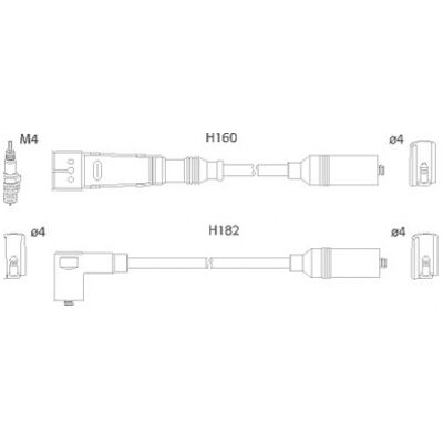 Hitachi Zündkabel-Satz für Audi 80 - B3/B4/Coupé Hitachi Zündkabel-Satz für Audi 80 - B3/B4/Coupé