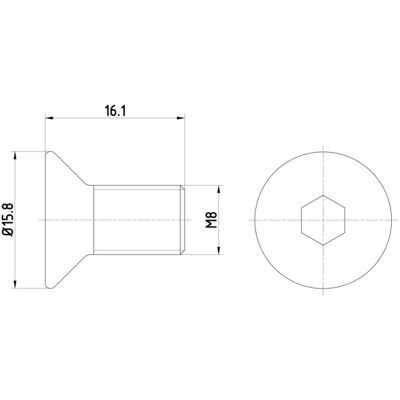 HELLA PAGID - 8DZ 355 209-061 - M8x1.25 - Bremsscheibenschraube HELLA PAGID - 8DZ 355 209-061 - M8x1.25 - Bremsscheibenschraube