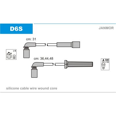 Janmor Zündkabelsatz D6S - Für Daewoo Lanos & Kalos Janmor Zündkabelsatz D6S - Für Daewoo Lanos & Kalos