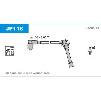 Janmor JP118 Zündkabelsatz - Nissan 100nx, Almera, Primera, Sunny - Zündleitungssatz Janmor JP118 Zündkabelsatz - Nissan 100nx, Almera, Primera, Sunny - Zündleitungssatz