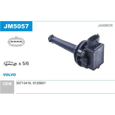 Janmor Volvo Zündspule - Modelle C70, S60, S70, S80, V70, XC70, XC90 Janmor Volvo Zündspule - Modelle C70, S60, S70, S80, V70, XC70, XC90