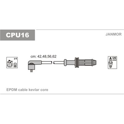 JANMOR Peugeot Citroën Zündkabelsatz - CPU16 Zünddrähte JANMOR Peugeot Citroën Zündkabelsatz - CPU16 Zünddrähte