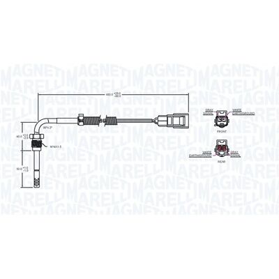 Magneti Marelli V50 XC60 I V60 I V70 2 Abgastemperatursensor Magneti Marelli V50 XC60 I V60 I V70 2 Abgastemperatursensor