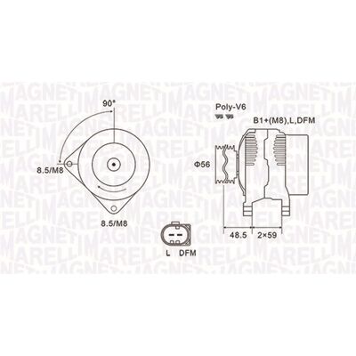 Magneti Marelli A2 120A Lichtmaschine - Generator Magneti Marelli A2 120A Lichtmaschine - Generator