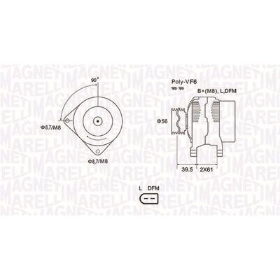 Magneti Marelli 943319121010 Lichtmaschine - 180A, 12V, Freilaufriemenscheibe Magneti Marelli 943319121010 Lichtmaschine - 180A, 12V, Freilaufriemenscheibe