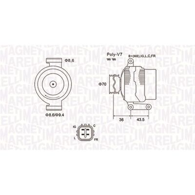 Magneti Marelli Honda Generator 130A - Lichtmaschine für Honda CR-V, FR-V Magneti Marelli Honda Generator 130A - Lichtmaschine für Honda CR-V, FR-V