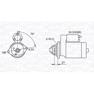 Magneti Marelli 063280045010 - Starter - 1,3kW, 12V, im Uhrzeigersinn Magneti Marelli 063280045010 - Starter - 1,3kW, 12V, im Uhrzeigersinn