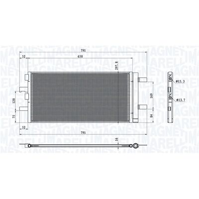 MAGNETI MARELLI 350203786000 Klimakondensator - Trockner für MINI, BMW MAGNETI MARELLI 350203786000 Klimakondensator - Trockner für MINI, BMW