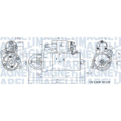 Magneti Marelli Anlasser - 12V, 2,2kW, Rechtsdrehung - A4 A6 A8 Phaeton Magneti Marelli Anlasser - 12V, 2,2kW, Rechtsdrehung - A4 A6 A8 Phaeton