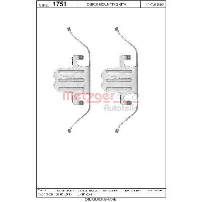 Metzger 1751Q Bremsbeläge für BMW 1, 3, 5, X1 - Bremssystem Metzger 1751Q Bremsbeläge für BMW 1, 3, 5, X1 - Bremssystem