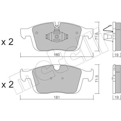 METELLI 22-1188-0 Bremsbeläge für Volvo XC60 I METELLI 22-1188-0 Bremsbeläge für Volvo XC60 I