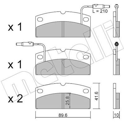 METELLI 22-1231-0 Bremsbelagsatz - Verschleißwarnung - für AIXAM, Microcar METELLI 22-1231-0 Bremsbelagsatz - Verschleißwarnung - für AIXAM, Microcar
