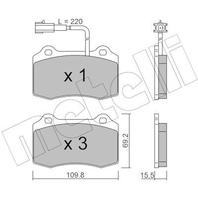 METELLI 22-0251-7 OEM Maserati Bremsbeläge METELLI 22-0251-7 OEM Maserati Bremsbeläge