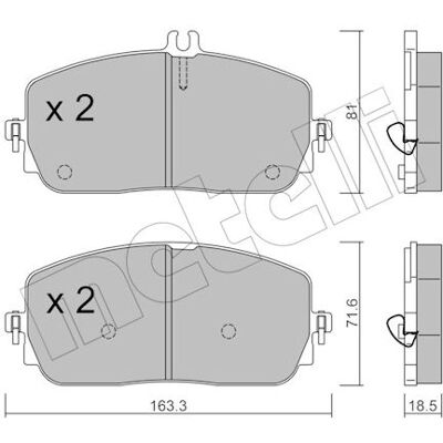 METELLI 22-1194-0 Vorderbremsbeläge - Bremsbeläge für Mercedes-Benz METELLI 22-1194-0 Vorderbremsbeläge - Bremsbeläge für Mercedes-Benz