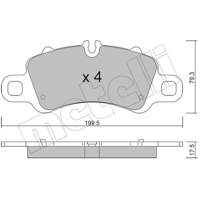 METELLI 22-1254-0 Bremsbeläge Kit mit Verschleißwarnkontakt - Bremssystem METELLI 22-1254-0 Bremsbeläge Kit mit Verschleißwarnkontakt - Bremssystem