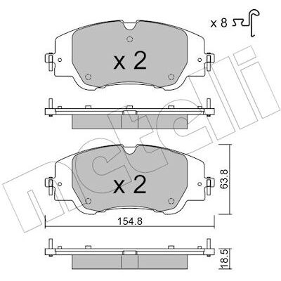 METELLI 22-1350-0 Bremsbeläge Set - Verschleißsignal ausgeschlossen METELLI 22-1350-0 Bremsbeläge Set - Verschleißsignal ausgeschlossen