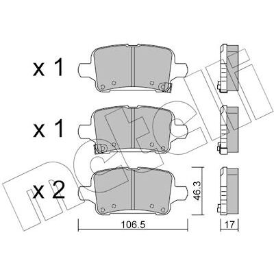 METELLI 22-1180-0 Bremsbeläge-Set mit Verschleißanzeige - Bremsbeläge METELLI 22-1180-0 Bremsbeläge-Set mit Verschleißanzeige - Bremsbeläge