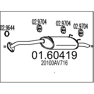 MTS - 01.60419 - hinten - 1100 - Auspuff MTS - 01.60419 - hinten - 1100 - Auspuff