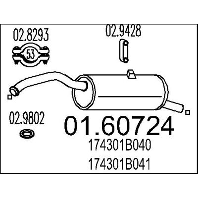 Mts Endschalldämpfer 0160724 Für Toyota Mts Endschalldämpfer 0160724 Für Toyota