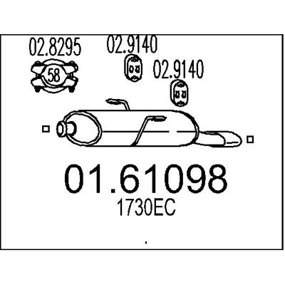 MTS 01.61098 Hinterer Schalldämpfer - Auspuff für Peugeot 206+ MTS 01.61098 Hinterer Schalldämpfer - Auspuff für Peugeot 206+