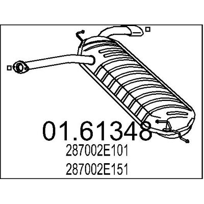 Mts Endschalldämpfer 0161348 Für Hyundai Mts Endschalldämpfer 0161348 Für Hyundai