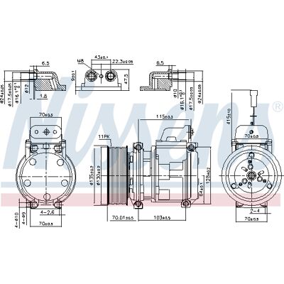 NISSENS 890331 - 10PA15C 24 PAG 46 R134a - Klimakompressor NISSENS 890331 - 10PA15C 24 PAG 46 R134a - Klimakompressor