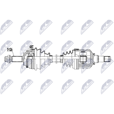 NTY Toyota Corolla Antriebswelle - 638mm - Vorderachse links - Schaltgetriebe NTY Toyota Corolla Antriebswelle - 638mm - Vorderachse links - Schaltgetriebe