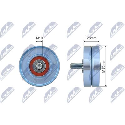 Gates Spannrolle Keilrippenriemen - Metall - 70mm Durchmesser Gates Spannrolle Keilrippenriemen - Metall - 70mm Durchmesser