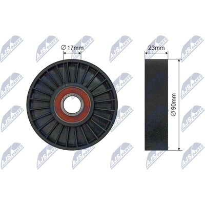 NTY Spannrolle für Keilrippenriemen - Saab 9-3 9-5 - 23mm Breite NTY Spannrolle für Keilrippenriemen - Saab 9-3 9-5 - 23mm Breite