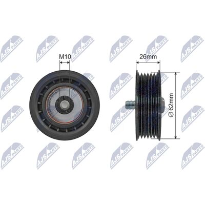 NTY Umlenkrolle - Saab 9-3, 9-5, 900 - Kunststoff - 62mm NTY Umlenkrolle - Saab 9-3, 9-5, 900 - Kunststoff - 62mm