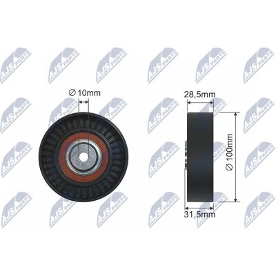 Alfa Romeo RNK-AR-007 Umlenkrolle - Spannrolle für Keilrippenriemen, 100mm Durchmesser Alfa Romeo RNK-AR-007 Umlenkrolle - Spannrolle für Keilrippenriemen, 100mm Durchmesser