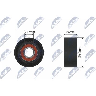 Nty Keilrippenriemen-Spannrolle - Kunststoff - 17mm Innendurchmesser, 60mm Außendurchmesser - RNK-CT-006 Nty Keilrippenriemen-Spannrolle - Kunststoff - 17mm Innendurchmesser, 60mm Außendurchmesser - RNK-CT-006