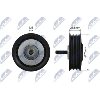Nty Spannrolle Keilrippenriemen - 26x75mm Kunststoff Nty Spannrolle Keilrippenriemen - 26x75mm Kunststoff