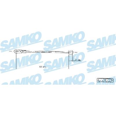 Opel Vectra C - Hinteres Handbremsseil - Scheibenbremse - 130mm Opel Vectra C - Hinteres Handbremsseil - Scheibenbremse - 130mm