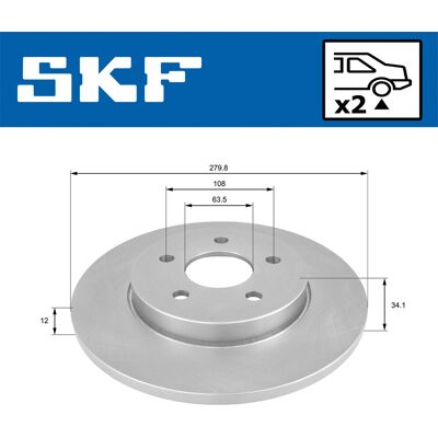 SKF VKBD 90026 S2 Bremsscheibe für Ford Jaguar - Brake Disc SKF VKBD 90026 S2 Bremsscheibe für Ford Jaguar - Brake Disc