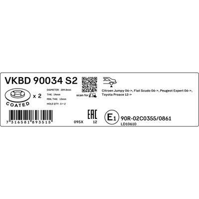 SKF VKBD 90034 S2 Vollbeschichteter Bremsscheibe - Bremsscheibe SKF VKBD 90034 S2 Vollbeschichteter Bremsscheibe - Bremsscheibe