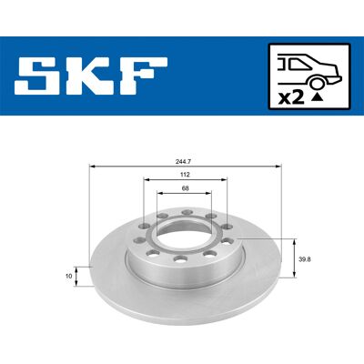 SKF VKBD 90234 S2 Bremsscheibe - Massiv, 245mm, 9,9mm, Für Audi & Seat SKF VKBD 90234 S2 Bremsscheibe - Massiv, 245mm, 9,9mm, Für Audi & Seat