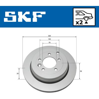 SKF - VKBD 90316 V2 - 325 20 5 2 120 - Bremscheibe SKF - VKBD 90316 V2 - 325 20 5 2 120 - Bremscheibe